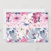 Invitation Jardin rose pâle | Élégant dîner d'anniversaire fl (Dos)