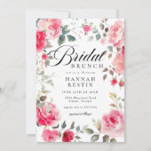 Invitation Jardin rose romantique Fête des mariées Brunch (Devant)