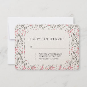 Invitation Jardin rose romantique Floral RSVP