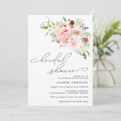 Invitation Jardin rose rose pâle | Fête des mariées moderne (Debout devant)