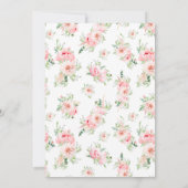 Invitation Jardin rose rose pâle | Fête des mariées moderne (Dos)