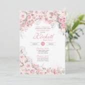 Invitation Jardin Rose rose pâle Fleur Quinceanera (Debout devant)