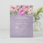 Invitation Jardin Rose sauvage | Lilac Quinceañera (Debout devant)