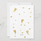 Invitation Jardin rose violet enchanté fée, 3ème anniversaire (Dos)