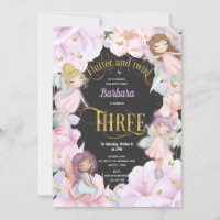 Jardin rose violet enchanté fée, 3ème anniversaire