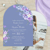 Invitation Jardin Rose violet et bleu Boho Mariage