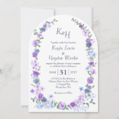 Invitation Jardin Rose violet et bleu clair Arches de mariage (Devant)