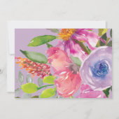 Invitation Jardin rose violet Floral 50e fête d'anniversaire (Dos)