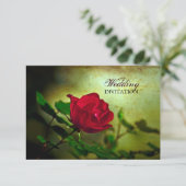 Invitation jardin rouge rose steampunk gothique mariage (Debout devant)