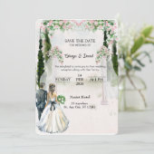 Invitation Jardin Royal Enregistrez La Date (Debout devant)