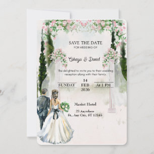 Invitation Jardin Royal Enregistrez La Date