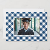 Invitation Jardin Rustic Navy BBQ Photo Graduation Party (Dos)