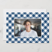 Invitation Jardin Rustic Navy BBQ Photo Graduation Party (Dos)