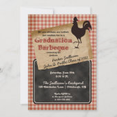 Invitation Jardin Rustic Rooster BBQ Graduation Party (Devant)