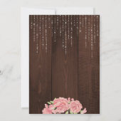 Invitation Jardin rustique baby shower barbecue bois rose fle (Dos)