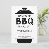 Invitation Jardin rustique barbecue fête d'anniversaire (Debout devant)