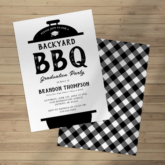 Invitation Jardin rustique BBQ Graduation Party