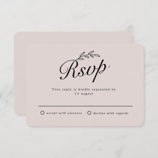 Invitation Jardin Rustique Botanique Feuille Script à main RS (Devant / Derrière)