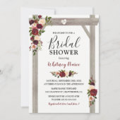 Invitation Jardin rustique Bourgogne Blush Fête des mariées F (Devant)