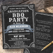 Invitation Jardin Rustique Chalkboard BBQ Party Simple GRAD