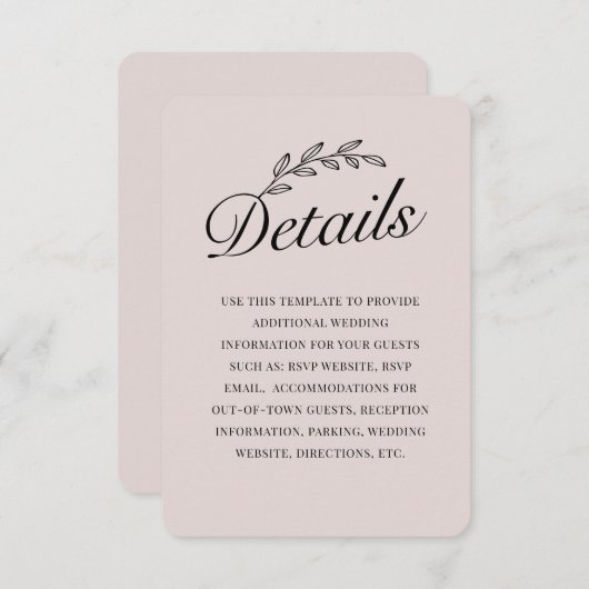 Invitation Jardin rustique feuille botanique Script à main RS (Devant / Derrière)