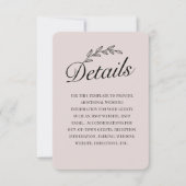 Invitation Jardin rustique feuille botanique Script à main RS (Devant)