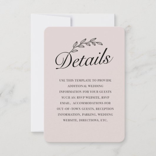 Invitation Jardin rustique feuille botanique Script à main RS (Devant)