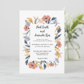 Invitation Jardin Rustique Fleur sauvage Floral Mariage (Debout devant)