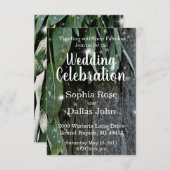 Invitation Jardin rustique grange bois et herbes Mariage (Devant / Derrière)