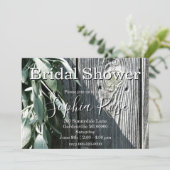 Invitation Jardin rustique grange bois et sauge Douche nuptia (Debout devant)