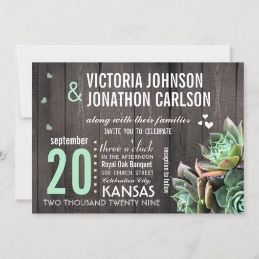 Invitation Jardin rustique Grange poules et poules en bois Ma (Devant)