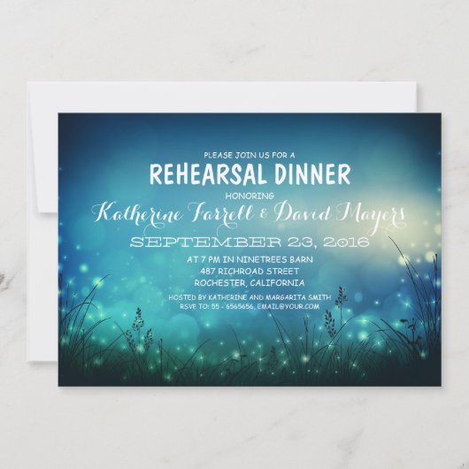 Invitation Jardin rustique illumine Dîner de répétition roman (Devant)