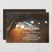 Invitation jardin rustique lanternes nuptiale douche invitati (Devant / Derrière)