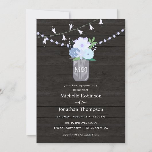 Invitation Jardin rustique mason bocal Spring Engagement Part (Devant)