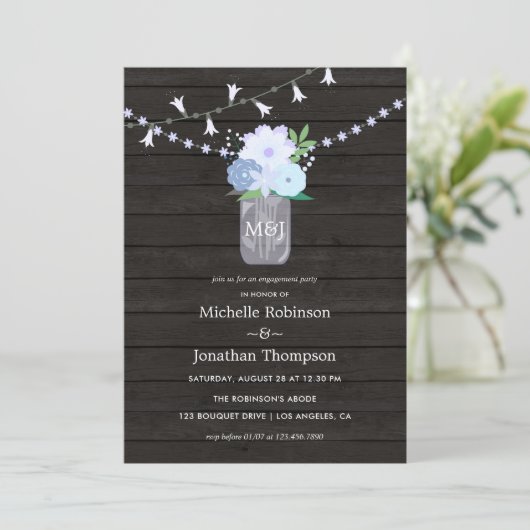 Invitation Jardin rustique mason bocal Spring Engagement Part (Debout devant)