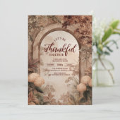 Invitation Jardin rustique Thanksgiving Dîner (Debout devant)