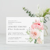 Invitation Jardin sauvage Chic Floral Dahlia Bridesmaid Déjeu (Debout devant)