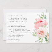 Invitation Jardin sauvage | mariage botanique rose (Devant)