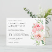 Invitation Jardin sauvage | mariage botanique rose (Debout devant)