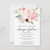 Invitation Jardin Sauvage Rose Botanique Mariage Changement d (Devant)