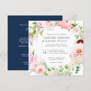 Invitation Jardin sauvage Tout en un mariage botanique rose