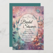 Invitation Jardin secret en soirée Fête des mariées lumineuse (Devant / Derrière)