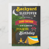 Invitation Jardin Sleepover Camping Anniversaire Fête (Devant)