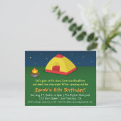 Invitation Jardin Slepover Camping Fête d'anniversaire (Debout devant)