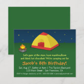 Invitation Jardin Slepover Camping Fête d'anniversaire (Devant / Derrière)