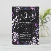 Invitation Jardin sombre ensorcelant des fleurs violettes mar (Debout devant)