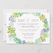 Invitation Jardin Succulent | Fête de l'anniversaire de l'aqu (Devant)
