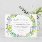 Invitation Jardin Succulent | Fête de l'anniversaire de l'aqu (Debout devant)