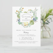 Invitation Jardin Succulent | Mariage d'aquarelle florale (Debout devant)