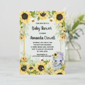 Invitation Jardin Sunflowers Elephant Boy Baby shower (Debout devant)
